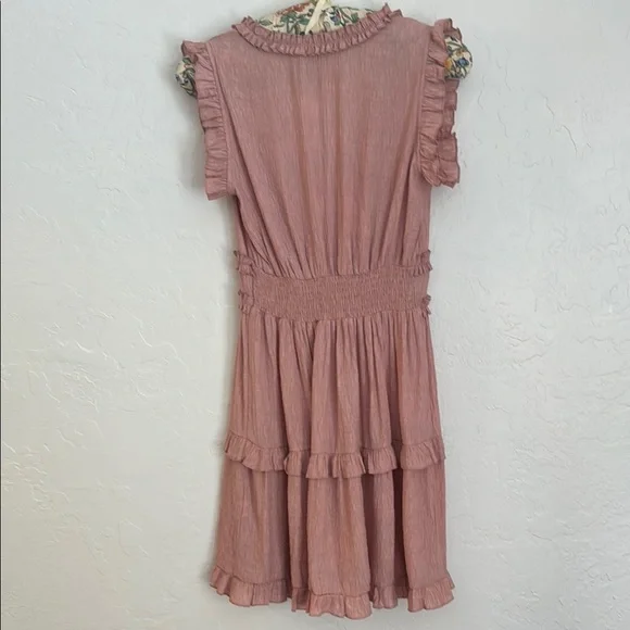 Olivia Grey Rose Pink Ruffle Sundress Small - Picture 5 of 5